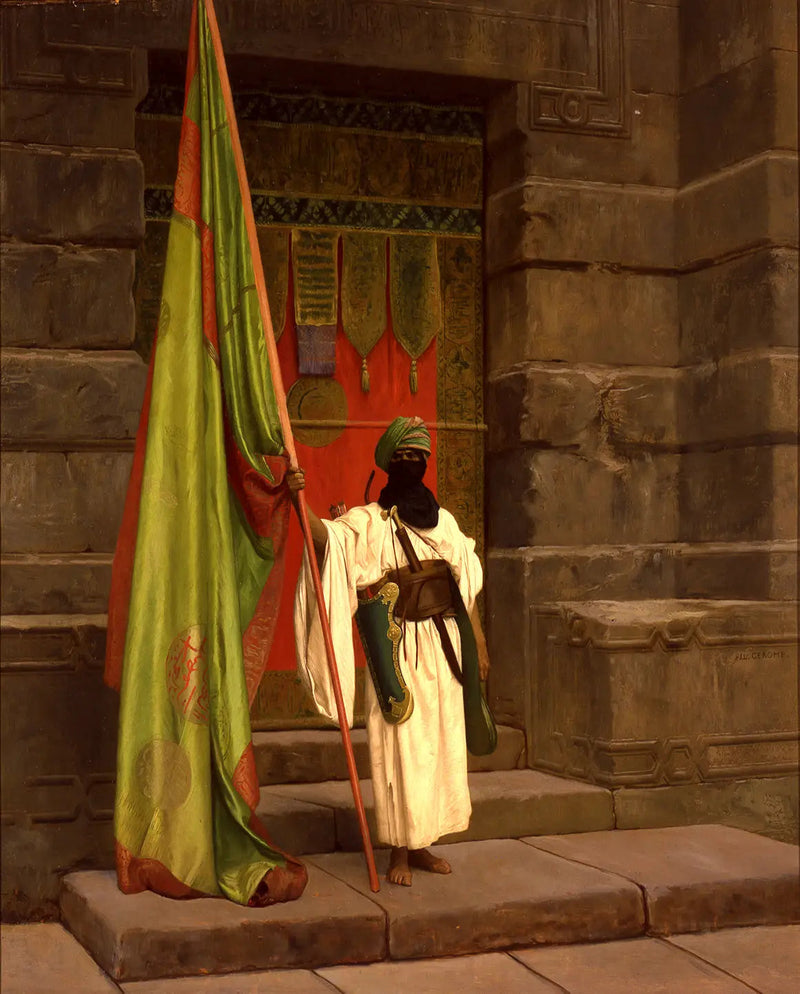The standing bearer, unfurling the sacred flag - Jean-Léon Gérôme