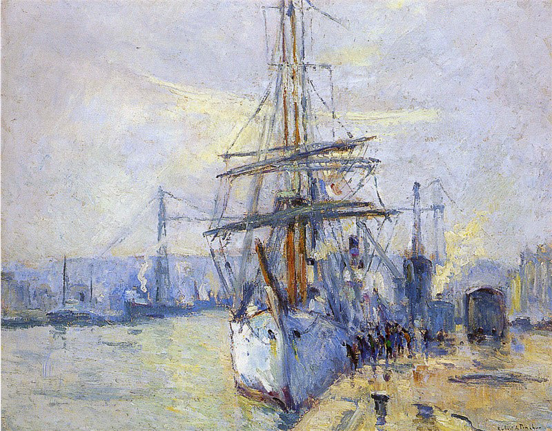 The Pourquoi Pas of Commander Charcot in the port of Rouen - Robert Antoine Pinchon