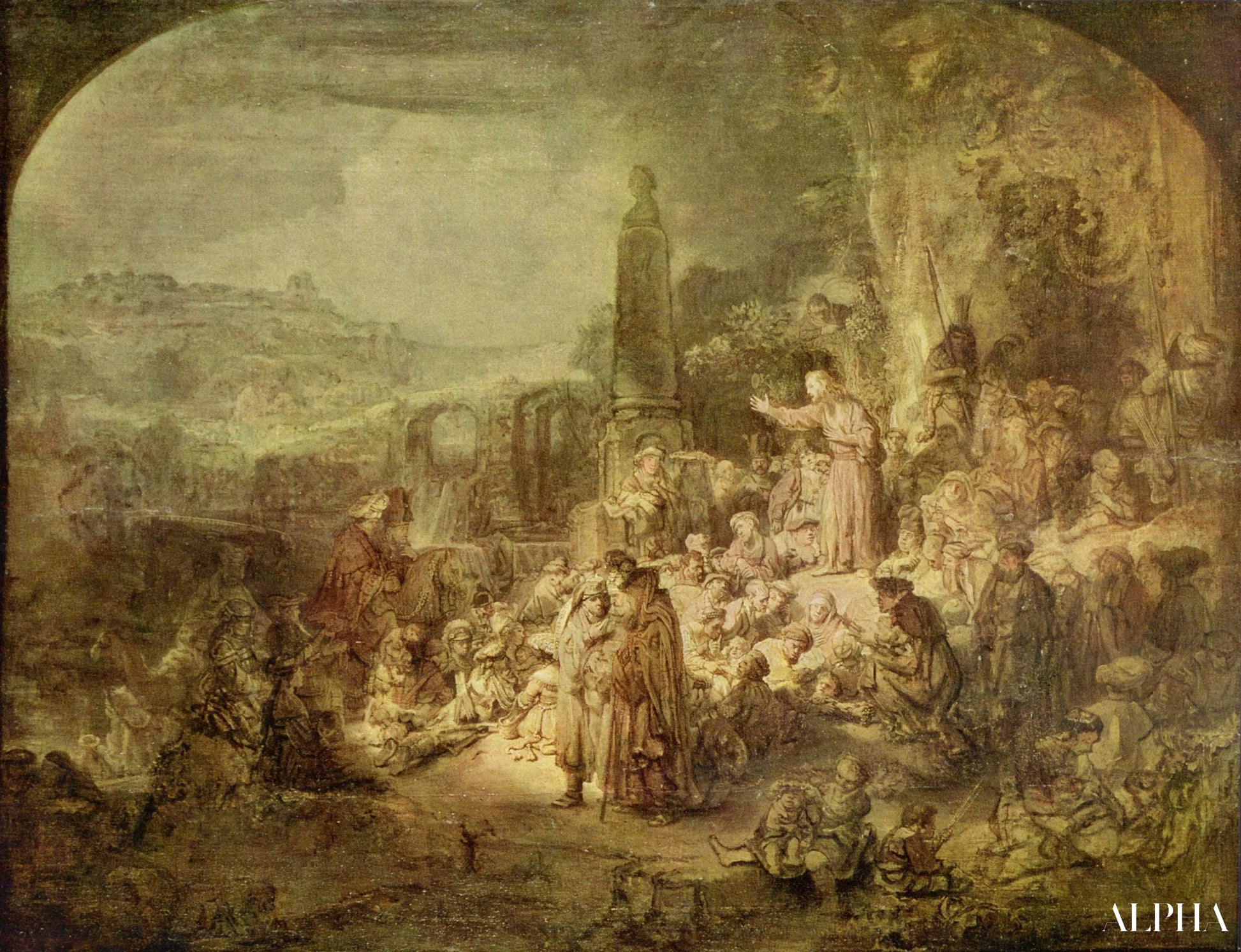 Le prêche de Jean Baptiste - Rembrandt van Rijn - Reproductions de tableaux et peintures haut de gamme