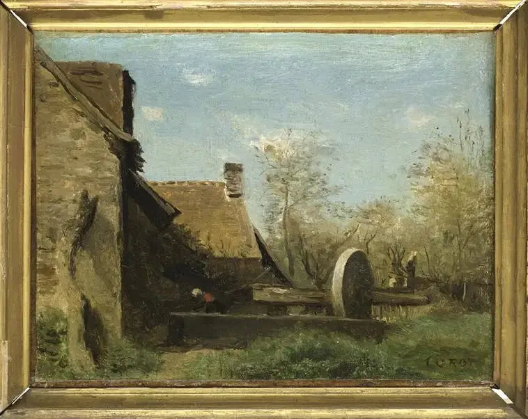Le pressoir de Domfront - Jean-Baptiste Camille Corot image 1 reproduction artisanale de tableau