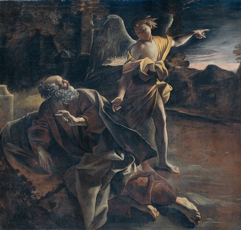 The Prophet Elijah in the Desert Woken by an Angel - Giovanni Lanfranco