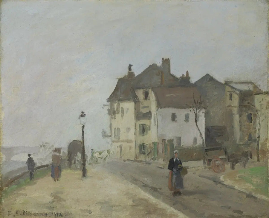 The Quai du Pothuis in Pontoise - Camille Pissarro