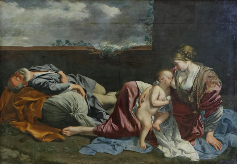 The Rest of the Holy Family during the Flight into Egypt - Orazio Gentileschi