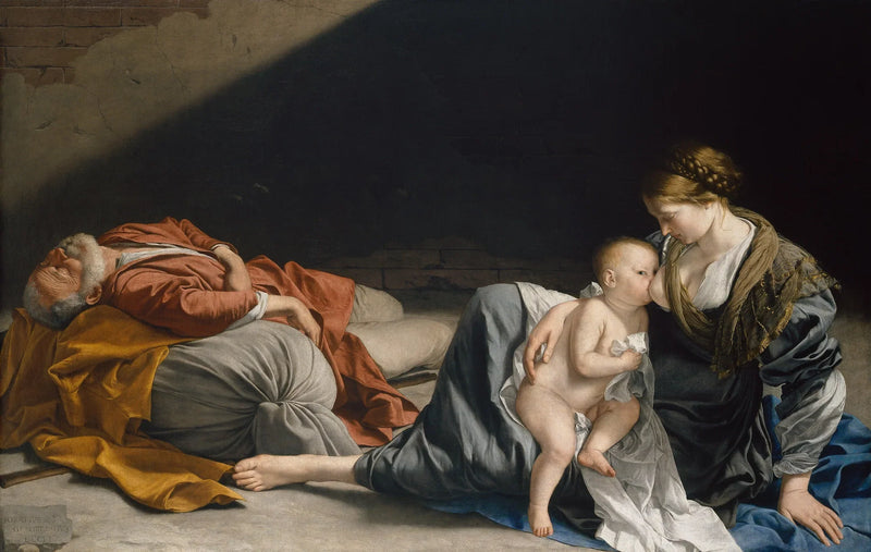 The Rest of the Holy Family during the Flight into Egypt - Orazio Gentileschi