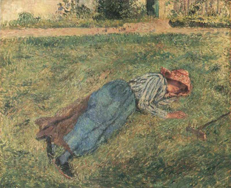 The Rest, Peasant Lying in the Grass, Pontoise - Camille Pissarro