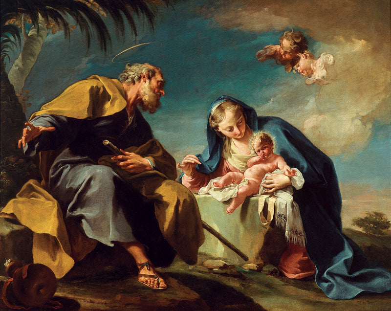 The Rest During the Flight into Egypt - Giovanni Battista Pittoni