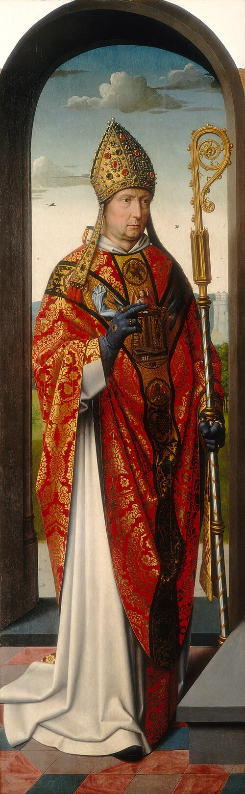 The Altarpiece of Saint Anne: Saint Nicholas [left panel] - Gérard David