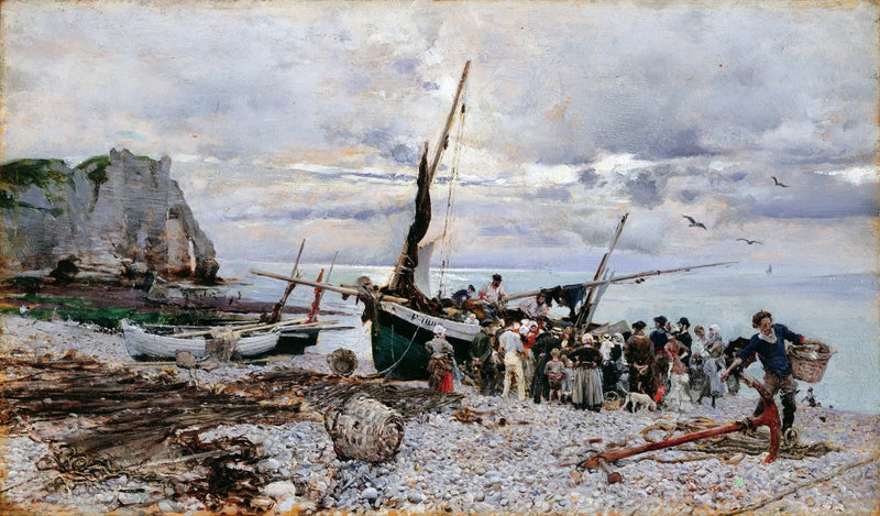 The Return of the Fishing Boats, Étretat - Giovanni Boldini