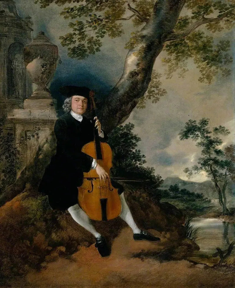 Reverend John Chafy Playing Cello in a Landscape - Thomas Gainsborough