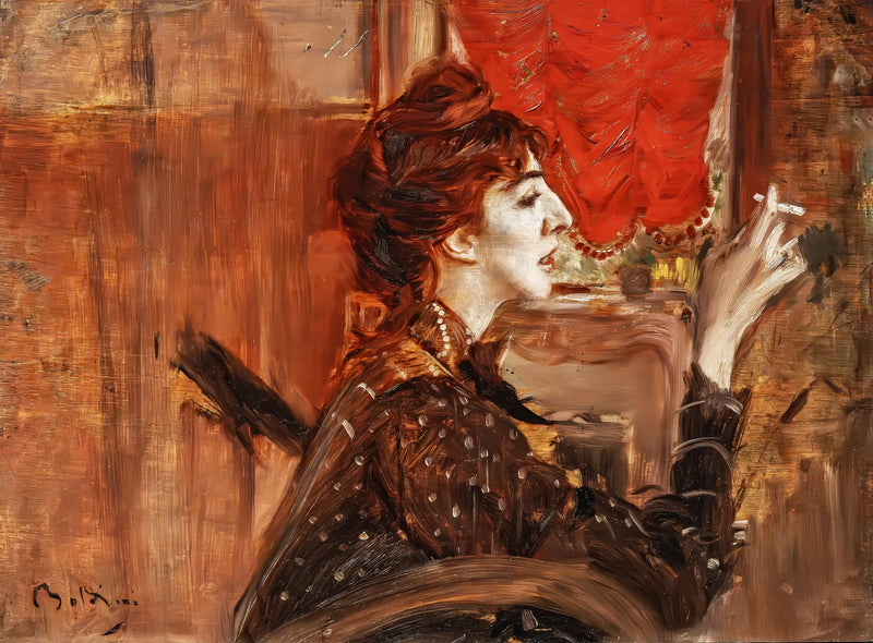The Red Curtain - Giovanni Boldini