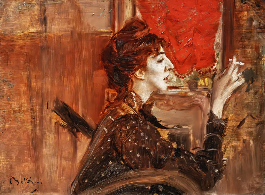 The Red Curtain - Giovanni Boldini
