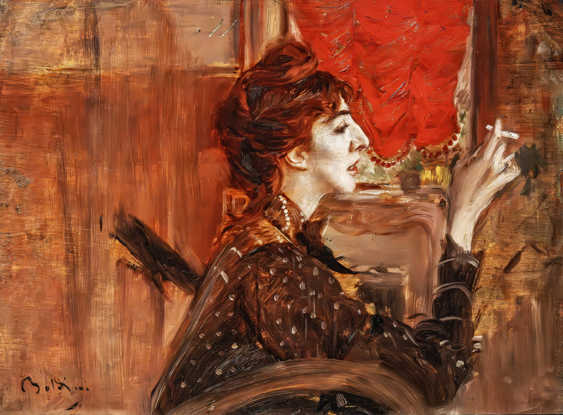 The Red Curtain - Giovanni Boldini