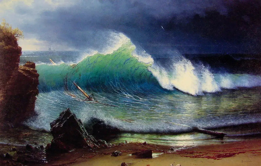 The turquoise sea shore - Albert Bierstadt