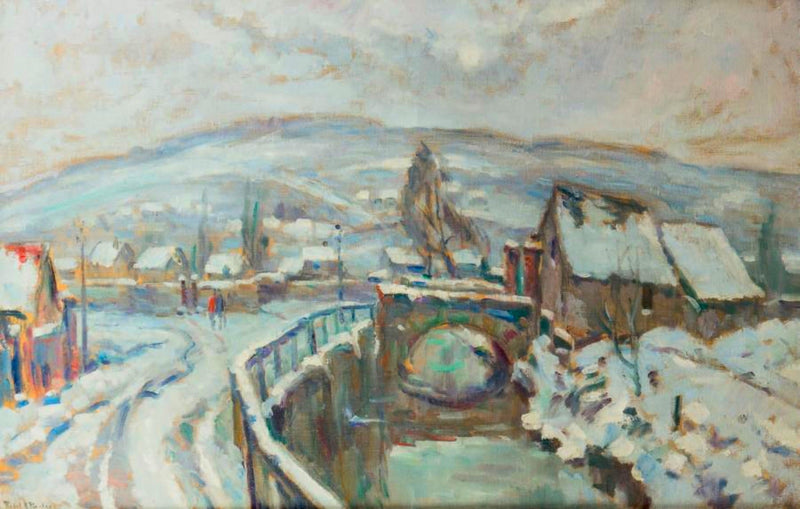 The Robec under the snow around Rouen - Robert Antoine Pinchon