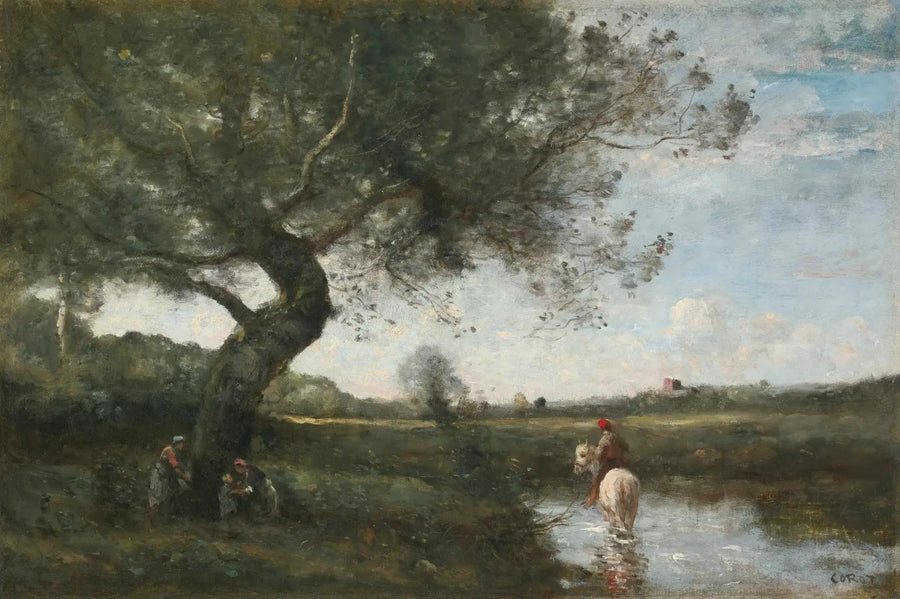 The Stream with the White Horse - Jean-Baptiste Camille Corot