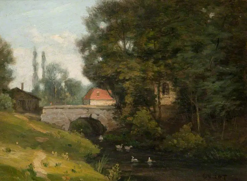 The Mill Stream - Jean-Baptiste Camille Corot