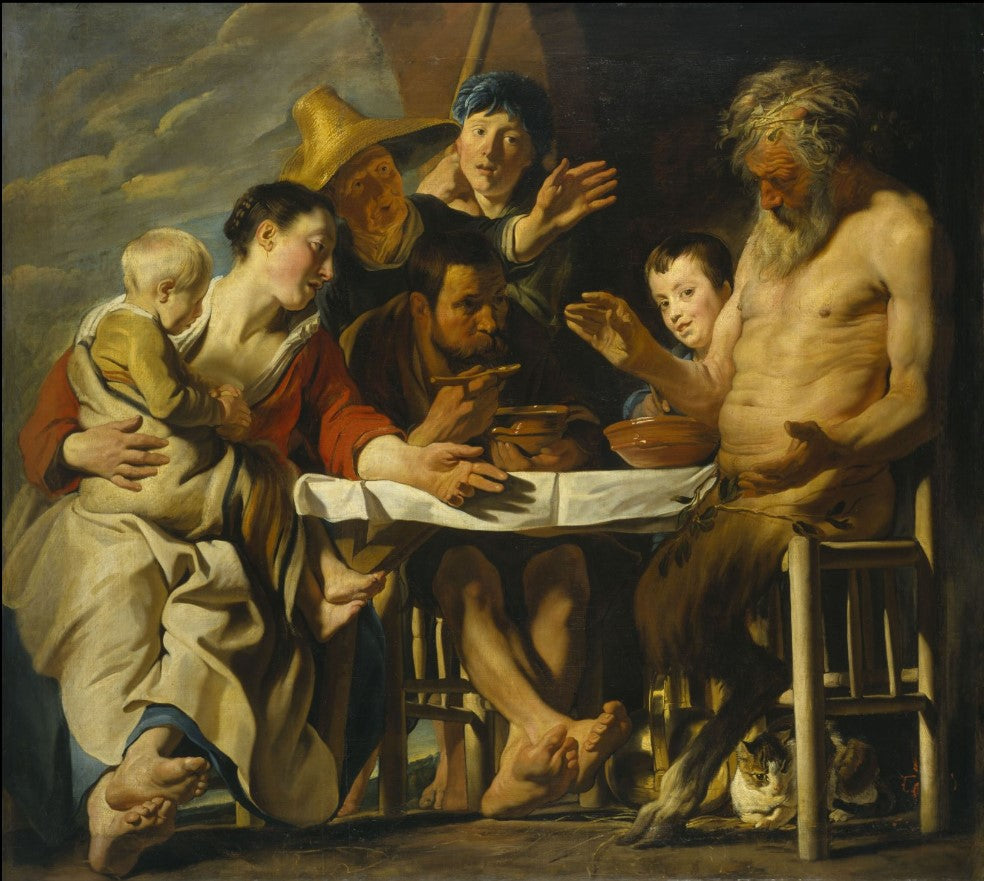 Le Satyre et le Paysan - Jacob Jordaens image 1 reproduction artisanale de tableau