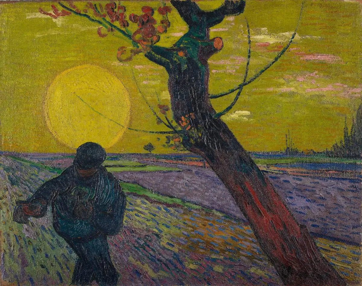 Le semeur au soleil couchant - Vincent van Gogh image 1 copie de tableau peinte à la main