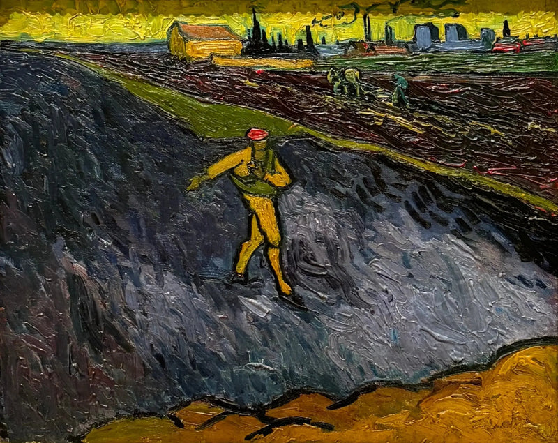 The Sower: the surroundings of Arles in the background - Vincent van Gogh