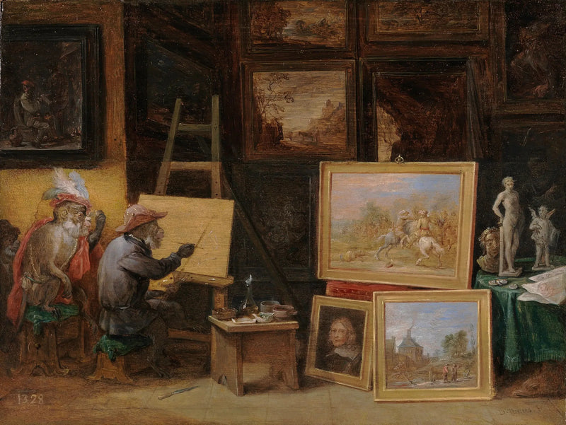 The Painter Monkey - David Teniers the Younger