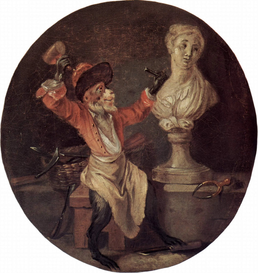 The Sculptor Monkey - Antoine Watteau