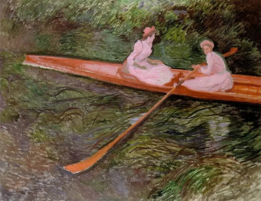 Reproduction du tableau « Le skiff rose - Claude Monet » par Alpha Reproduction en peinture à l’huile