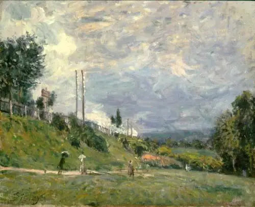 The railway embankment at Sèvres - Alfred Sisley