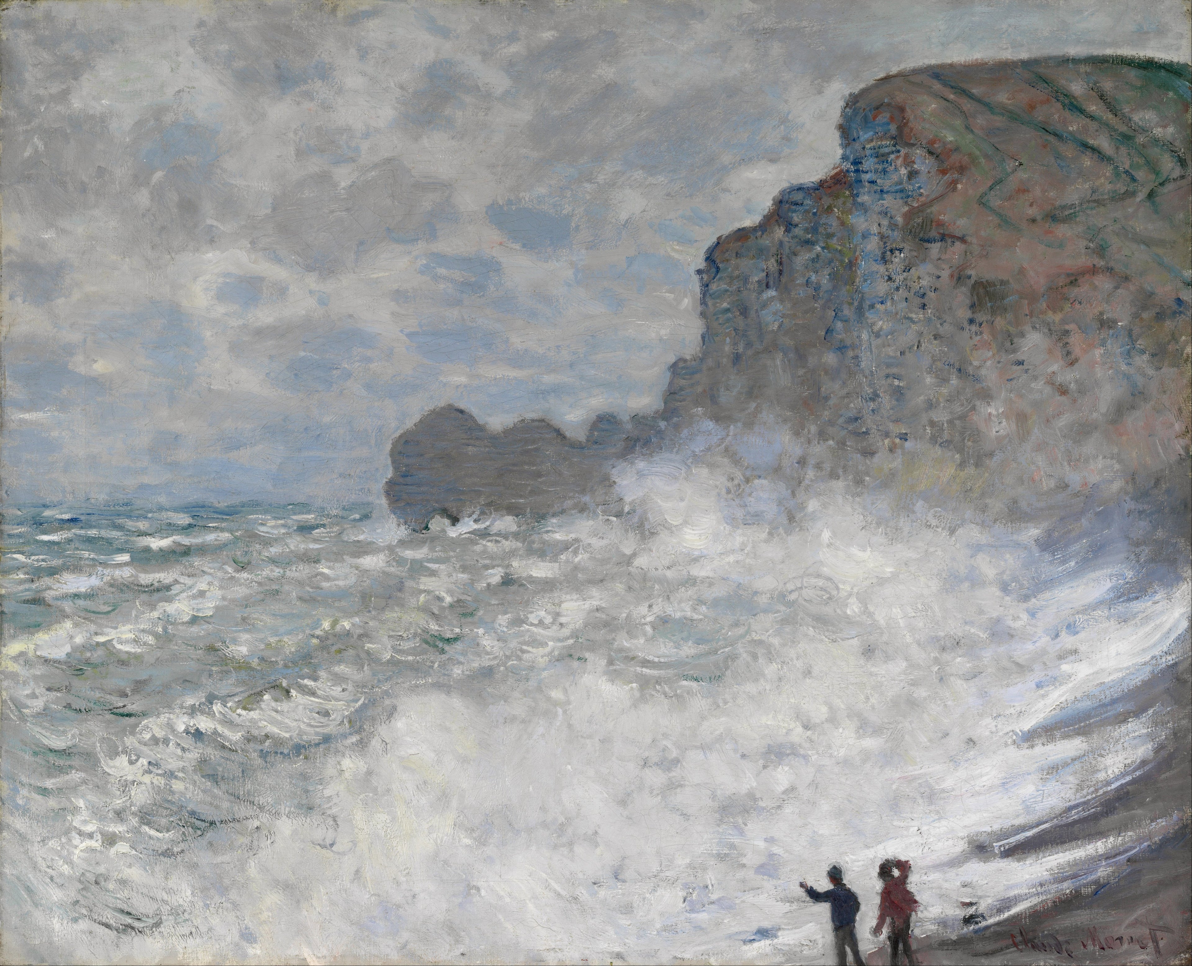 Reproduction du tableau « Le temps à Étretat - Claude Monet » par Alpha Reproduction en peinture à l’huile