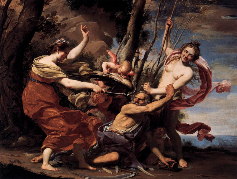 The Time Conquered by Love, Beauty and Hope - Simon Vouet