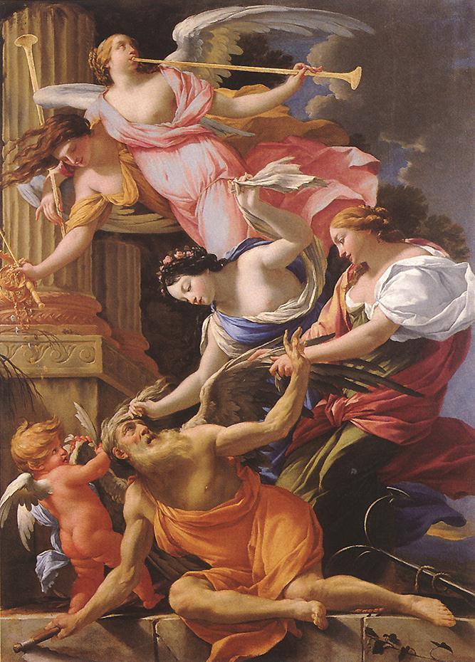 The Time Conquered by Love, Hope, and Renown - Simon Vouet