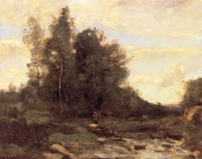 The rocky torrent (Twilight) - Jean-Baptiste Camille Corot