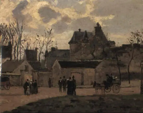 The Court of Pontoise, Place Saint-Louis - Camille Pissarro