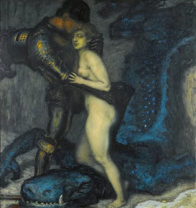 Reproduction du tableau « Le Tueur de Dragon - Franz Von Stuck » par Alpha Reproduction en peinture à l’huile