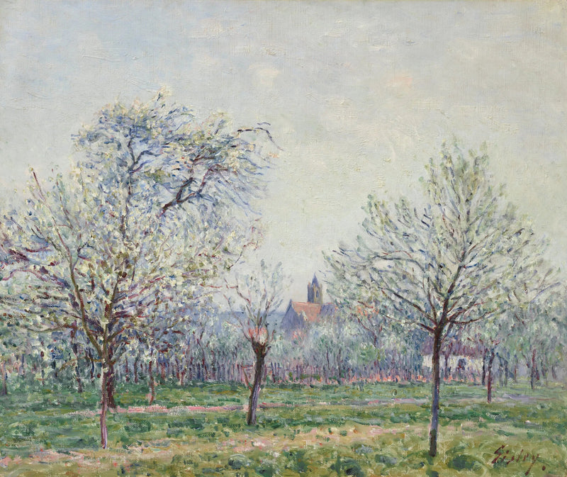 The Orchard at Moret-sur-Loing, Spring - Alfred Sisley