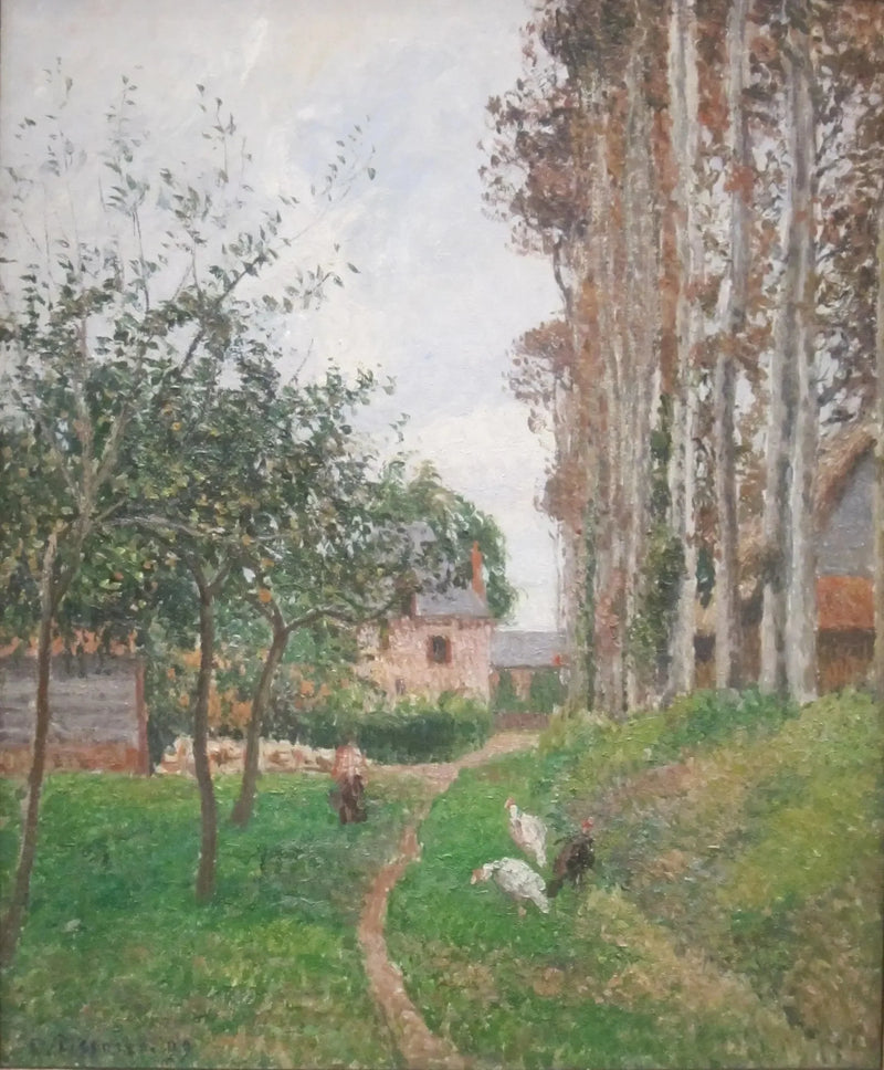 The Orchard of the Ango Manor with the Hens, Varengeville - Camille Pissarro