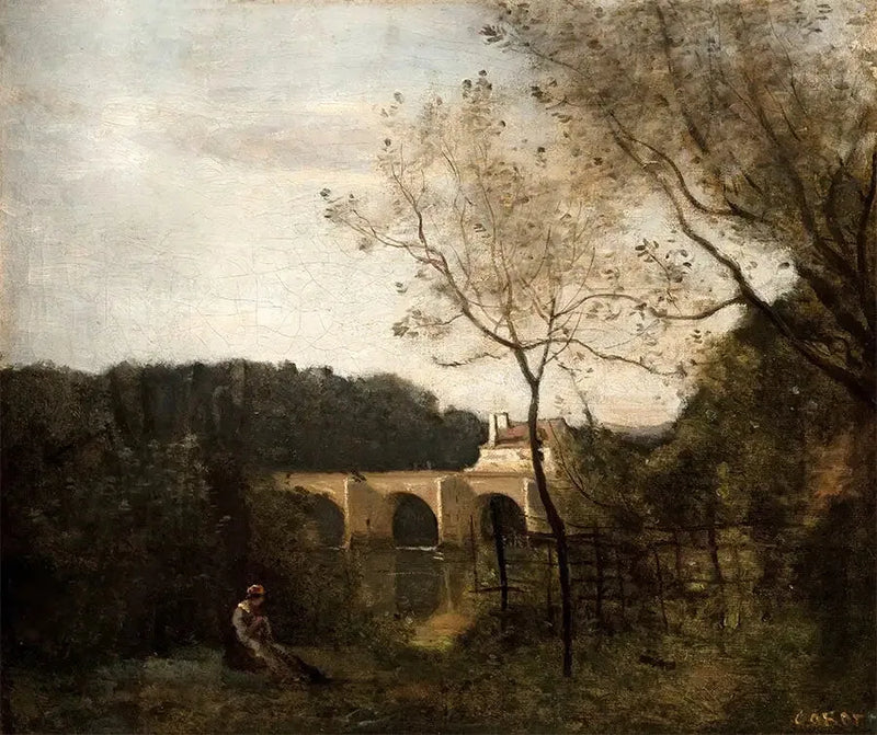 The Old Bridge at Mantes - Jean-Baptiste Camille Corot