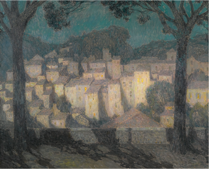 The Village by Moonlight (Representation of Bormes-les-Mimosas) - Henri Le Sidaner