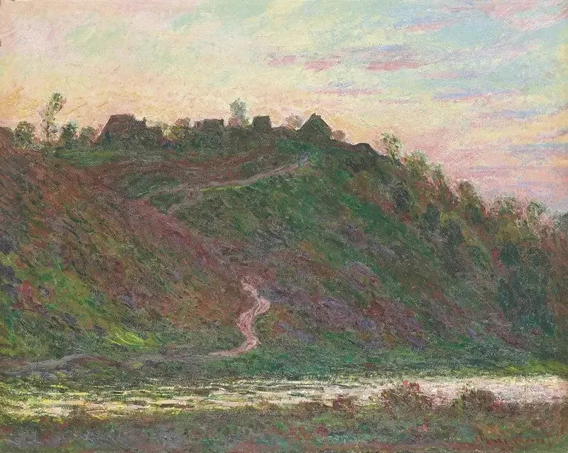 Le village de La Roche-Blond au soleil couchant - Claude Monet image 1 reproduction de peinture à l’huile