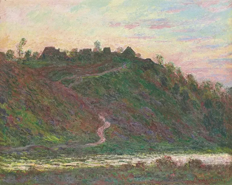 The village of La Roche-Blond at sunset - Claude Monet