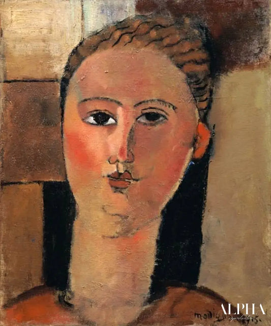 Le visage rouge - Amedeo Modigliani - Reproductions de tableaux et peintures haut de gamme