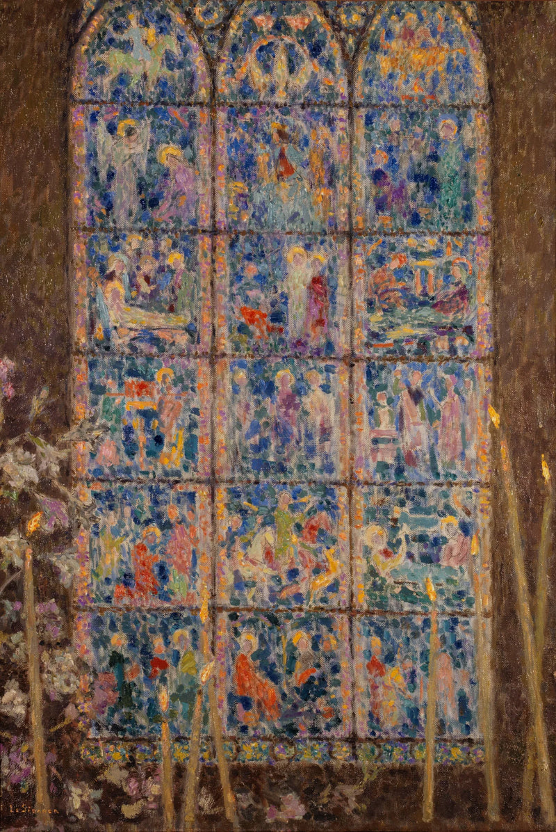 The stained glass window, Chartres - Henri Le Sidaner