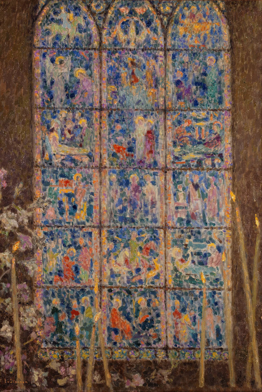 The stained glass window, Chartres - Henri Le Sidaner