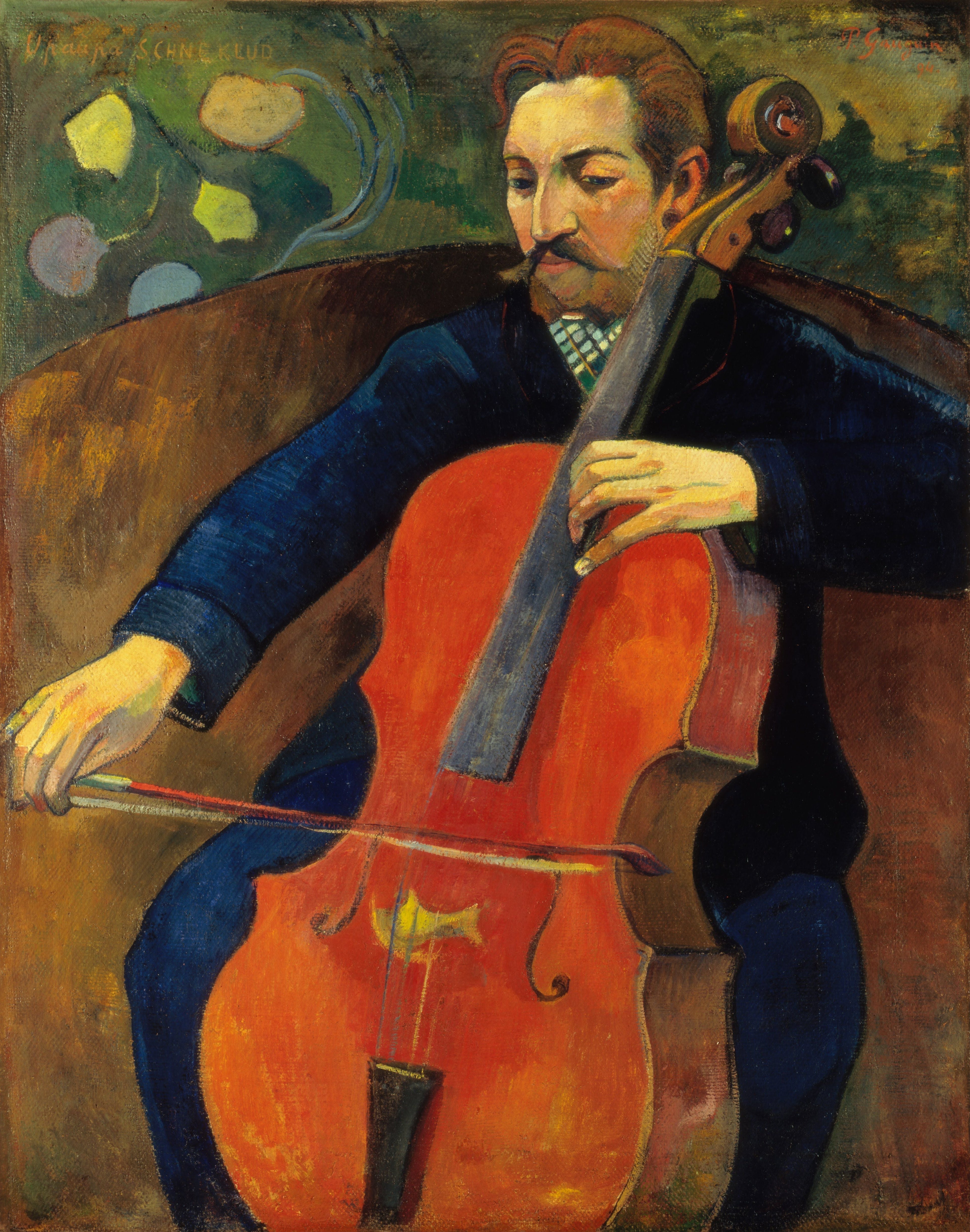 Reproduction du tableau « Le Voloncelliste - Paul Gauguin » par Alpha Reproduction en peinture à l’huile