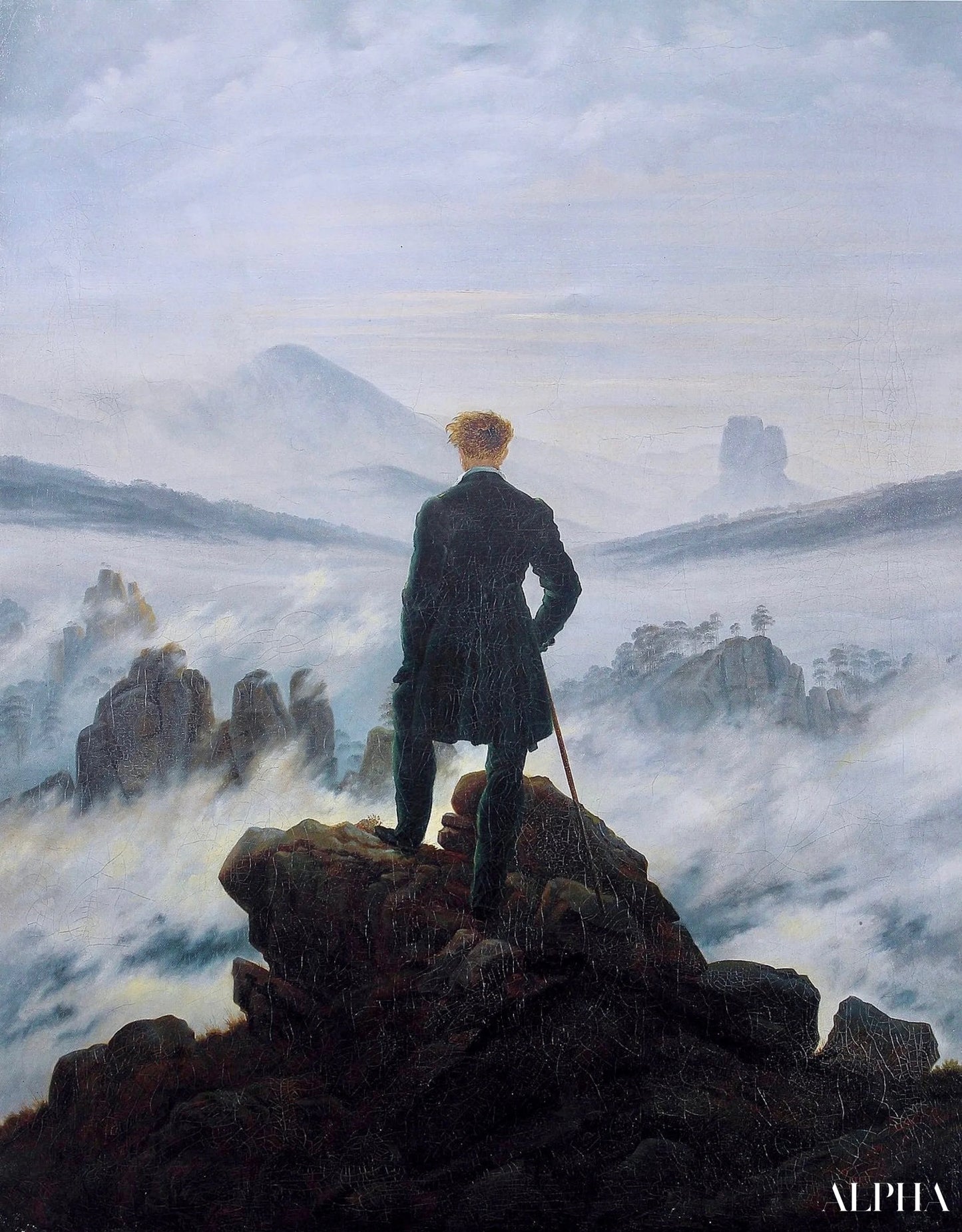 Le Voyageur contemplant une mer de nuages - Caspar David Friedrich - Reproductions de tableaux et peintures haut de gamme