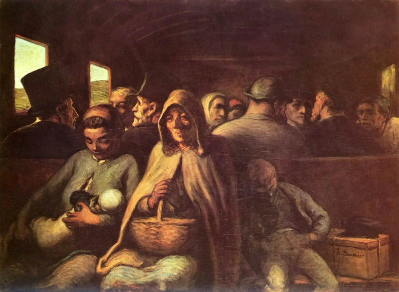 The Third Class Carriage - Honoré Daumier