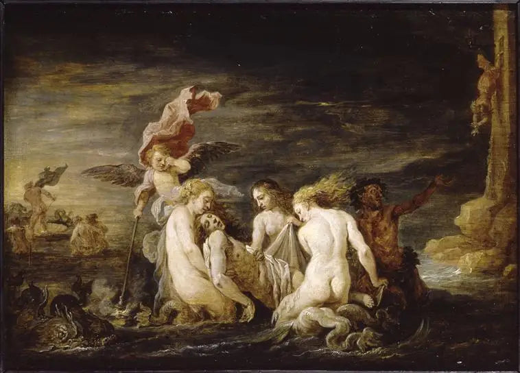 Léandre noyé retrouvé par les Néréides - David Teniers le Jeune image 1 reproduction de peinture à l’huile