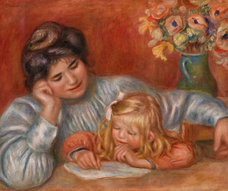 Writing Lesson (The Writing Lesson) - Pierre-Auguste Renoir