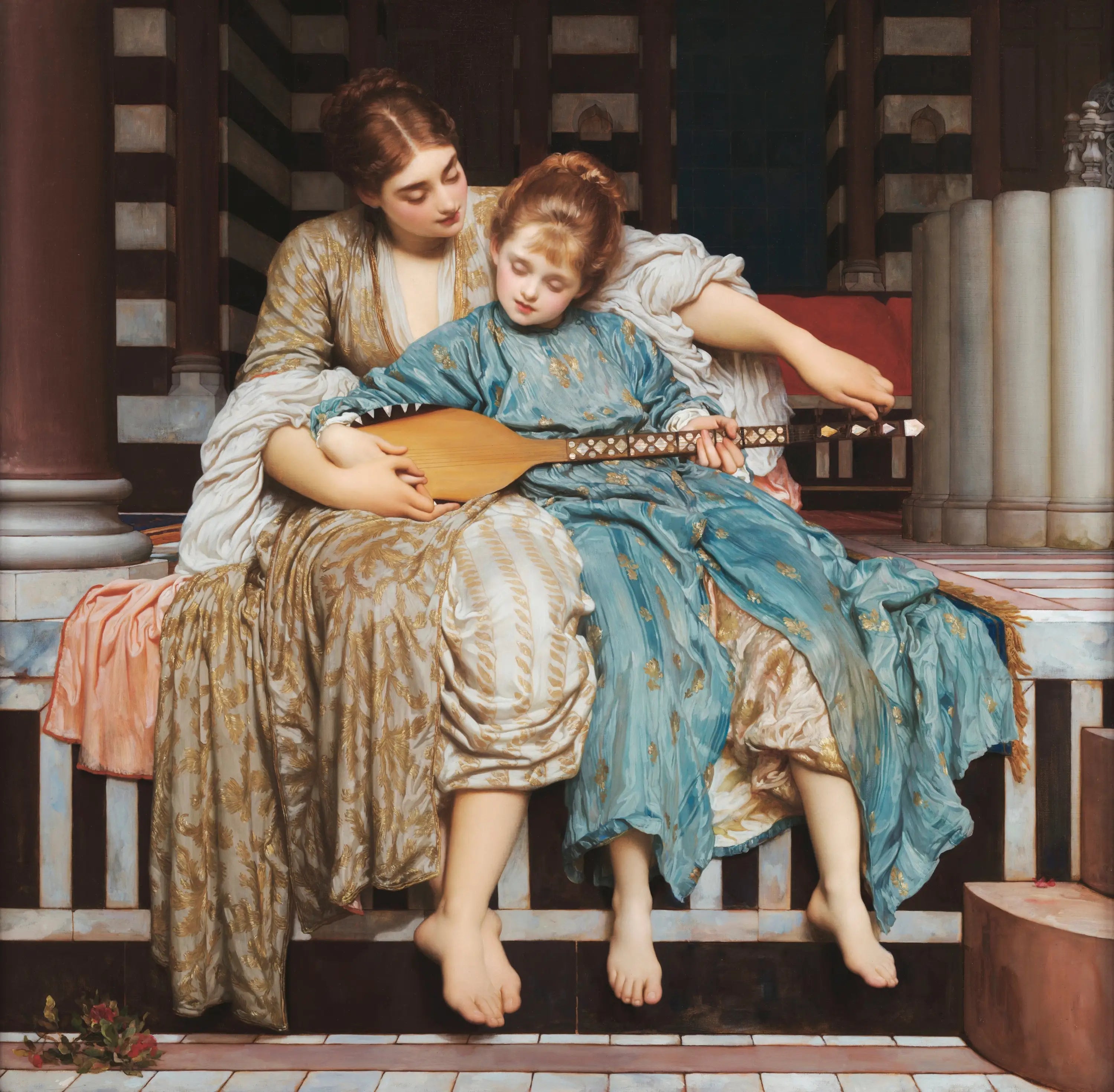 Leçon de musique - Frederic Leighton image 1 copie de tableau peinte à la main
