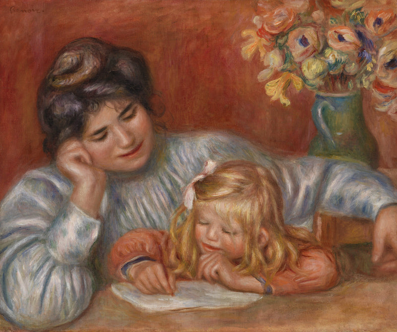 Writing Lesson (The Writing Lesson) - Pierre-Auguste Renoir