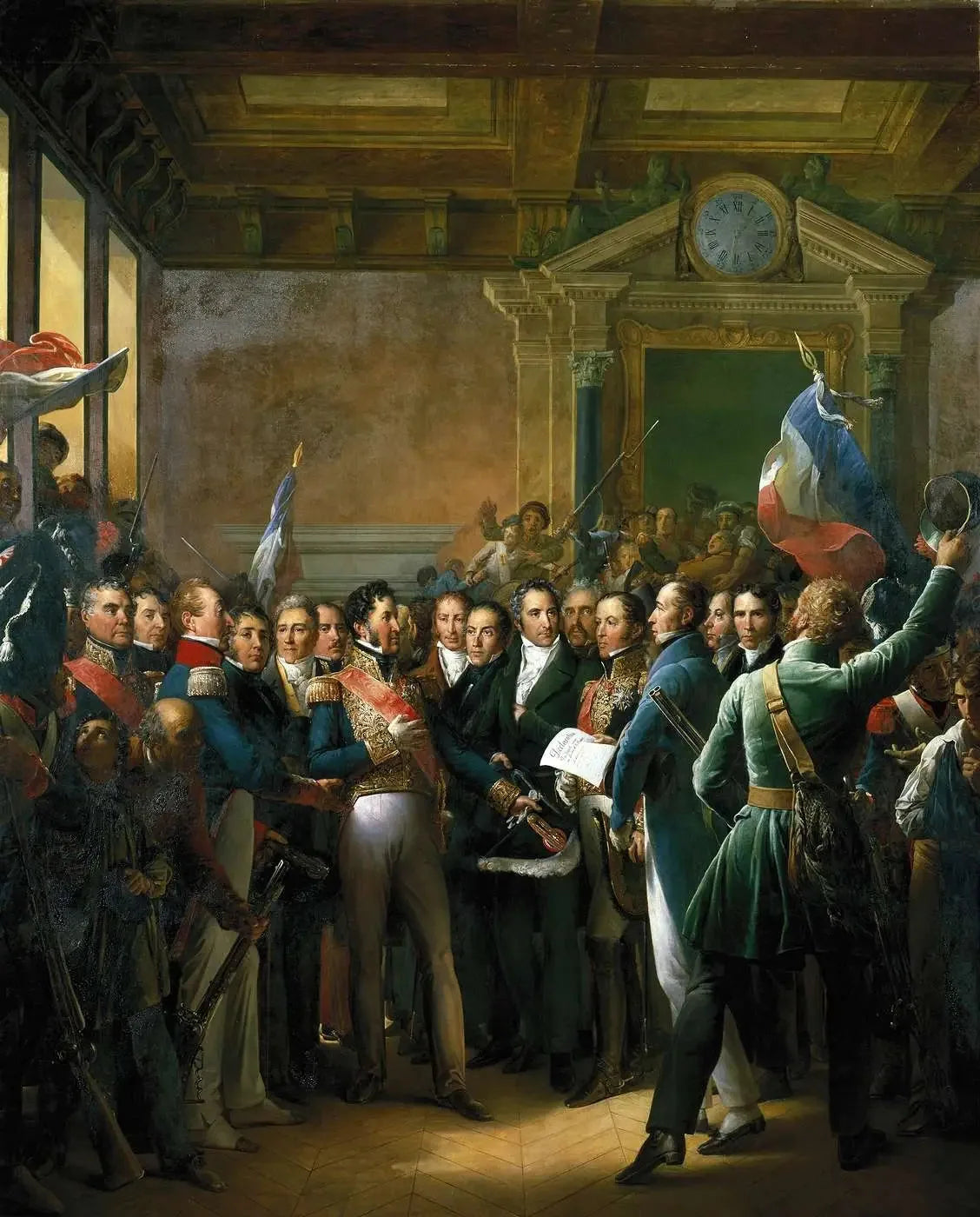Lecture à l'Hôtel de Ville de Paris de la Déclaration des Députés et de la Proclamation du Duc d'Orléans, lieutenant général du Royaume (31 juillet 1830) - François Gérard image 2 tableau peint à l’huile sur toile